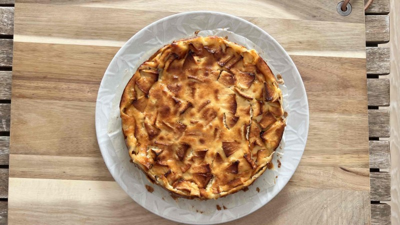 Flan de yogur con manzana