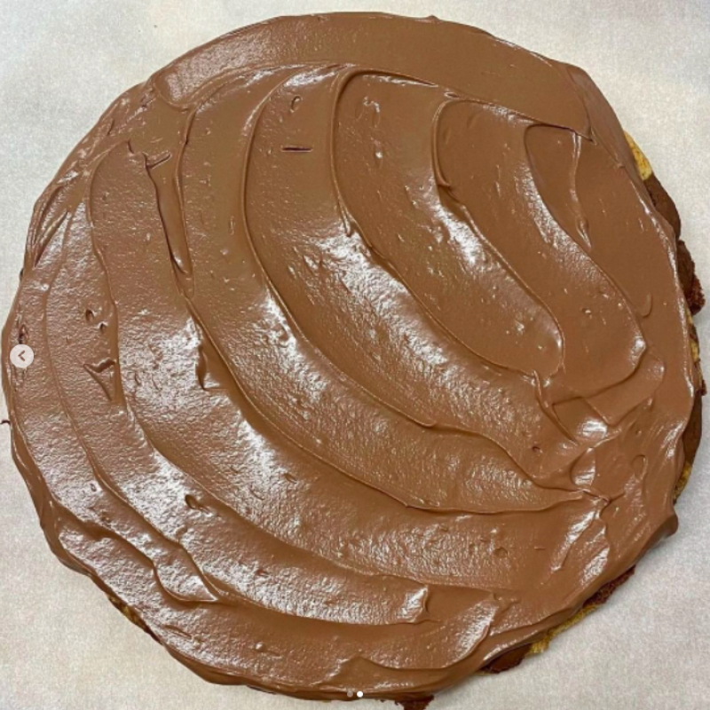 Cake marmolado de choco y vainilla con Ganache de Chocolate