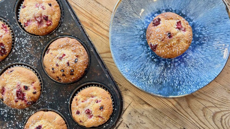 Muffins de Frambuesa y Queso Fresco