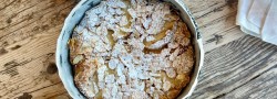 Tarta de nectarinas y melocotones asados