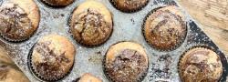Muffins de choco/vainilla, con haba y sorpresa