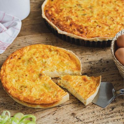 Quiche de porros i pastanaga