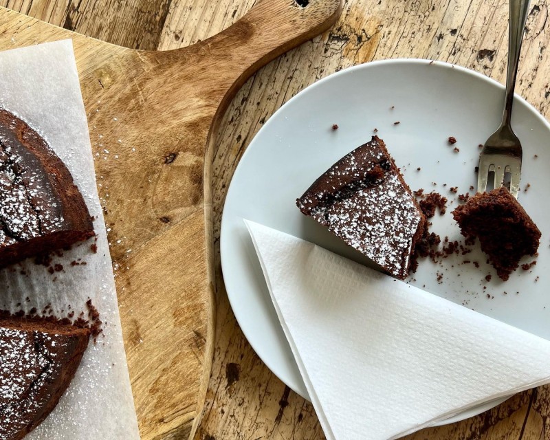 Tarta de queso y chocolate negro